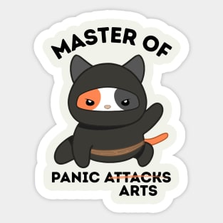 Master Of Panic Attacks Ninja Cat Sticker